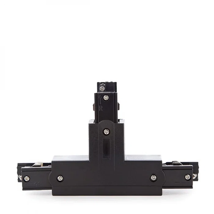 Conector T Carril Trifásico Negro