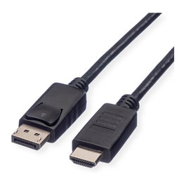 ROLINE Adaptador de Vídeo DisplayPort a HDMI, 1 m, Negro