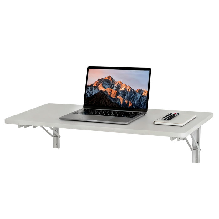 Inde Mesa de Pared Plegable para Espacios Reducidos, 80 x 40 cm, Color Blanco (4 Unidades)