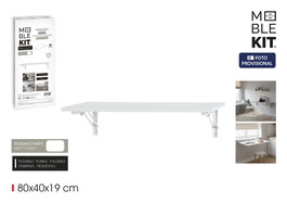 Inde Mesa de Pared Plegable para Espacios Reducidos, 80 x 40 cm, Color Blanco (4 Unidades)