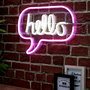 Home Deco Factory Lámpara LED Neon "Hello" con Efecto Neón 220 Leds USB 43x2x31 cm