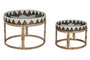 DKD Home Decor Set de 2 Mesas de Centro de Ratán Hechas a Mano
