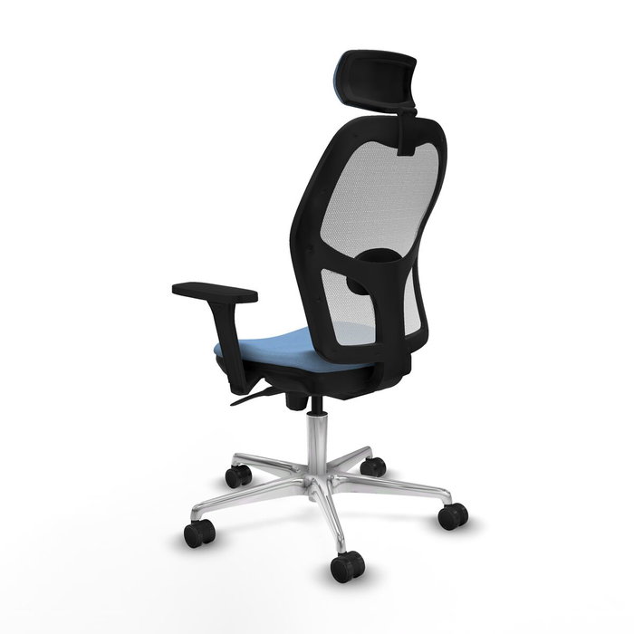 PIQUERAS Y CRESPO Silla de oficina Jorquera con mecanismo sincro, Azul cielo y Blanco