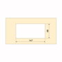 Emuca Pasacables para mesa Quadrum, rectangular, 159x80mm, para encastrar, Aluminio, Pintado blanco