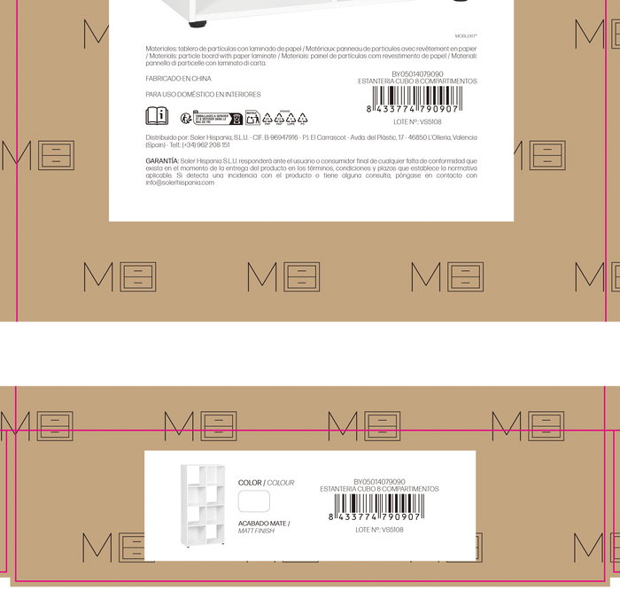 Inde Estantería Cubo 8 Compartimentos, Mueble Montaje Kit, Dimensiones 61.2 x 29.7 x 120.8 cm Inde Estantería Cubo 8 Compartimentos, Mueble Montaje Kit, Dimensiones 61.2 x 29.7 x 120.8 cm