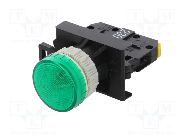 SPAMEL Lámpara de control LED verde 22mm ST22
