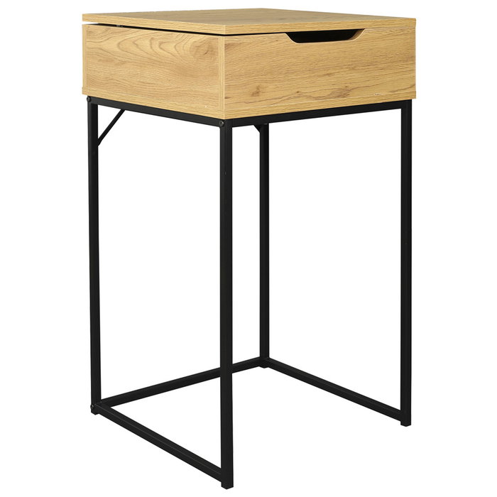 Home Deco Factory Tocador Industriel con Tapa Espejo Joyero Estilo Industrial Medidas 45x45x77 cm