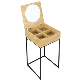 Home Deco Factory Tocador Industrial con Espejo y Joyero - 45x45x77 cm