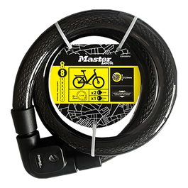 Master Lock Cable de acero trenzado con cubierta de PVC, ø2,5 x 100 cm