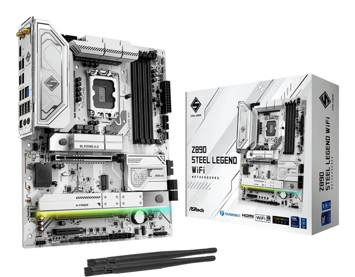 ASRock Z890 Steel Legend WIFI, Intel LGA 1851, Z890, DDR5, ATX, Blanco