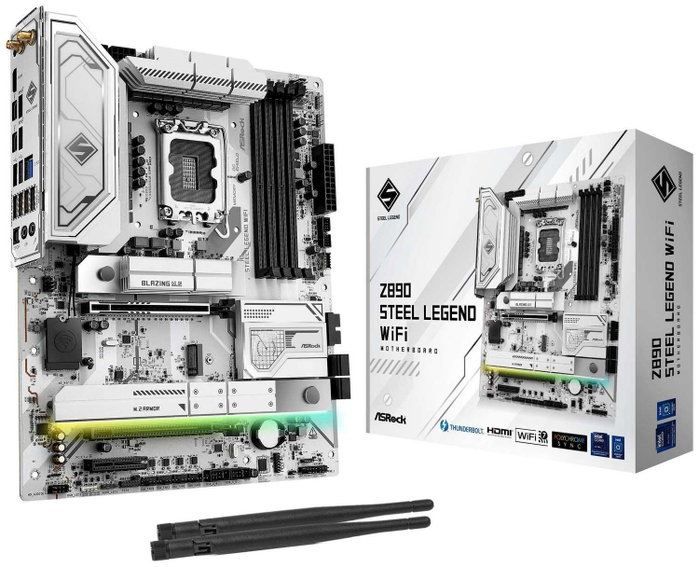 ASRock Z890 Steel Legend WIFI, Intel LGA 1851, Z890, DDR5, ATX, Blanco