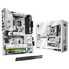 ASRock Z890 Steel Legend WiFi, Placa Base Intel Z890 LGA 1851, ATX, DDR5 hasta 256GB, Wi-Fi 7, Bluetooth 5.4, RAID, 2.5GbE, PCIe 5.0, Blanco