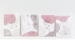 DKD Home Decor Cuadro Lienzo Pino 30x1,8x40 Mujer Surtido de 4 Unidades