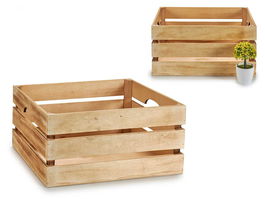 Giftdecor Caja Natural Quemado 41 cm x 31 cm x 20 cm Marron Madera con Cuerda (Set de 9)