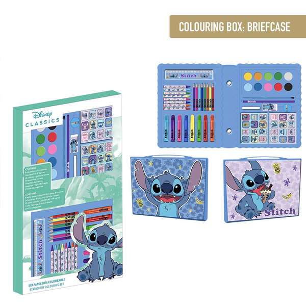 Cerdá Set Papelería Coloreable Caja Stitch Azul claro Cerdá Set Papelería Coloreable Caja Stitch Azul claro