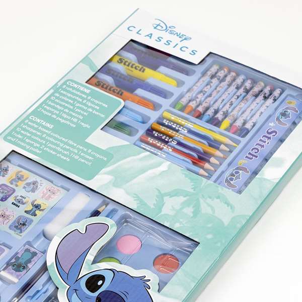 Cerdá Set Papelería Coloreable Caja Stitch Azul claro Cerdá Set Papelería Coloreable Caja Stitch Azul claro