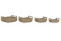DKD Home Decor Set de 4 Cestas de Seagrass y Metal Natural