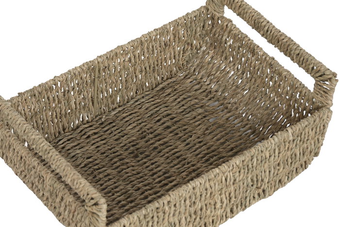 DKD Home Decor Set de 4 Cestas de Seagrass y Metal Natural DKD Home Decor Set de 4 Cestas de Seagrass y Metal Natural