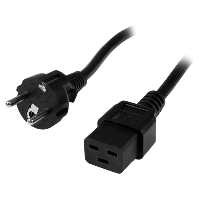 StarTech.com Cable de alimentación Schuko a C19 de 2 m, 16A 250V, Negro StarTech.com Cable de alimentación Schuko a C19 de 2 m, 16A 250V, Negro
