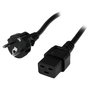 StarTech.com Cable de alimentación Schuko a C19 de 2 m, 16A 250V, Negro