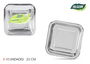Algon Plato de Cartón, Plata, Cuadrado, 23 cm - Pack de 10 Unidades (18 Unidades)
