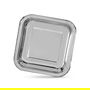 Algon Plato de Cartón, Plata, Cuadrado, 23 cm - Pack de 10 Unidades (18 Unidades)