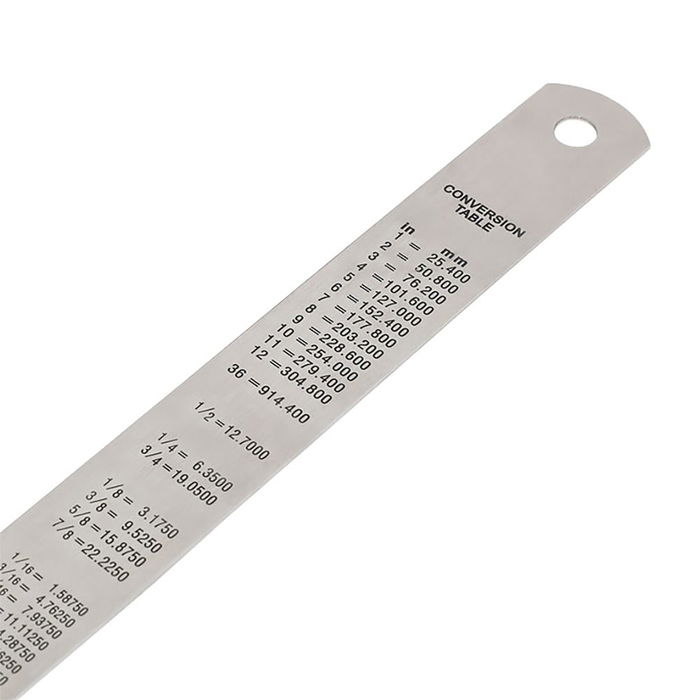 Workpro Regla de Acero Inoxidable, Métrico-SAE, Tabla de Conversión Grabada, 600 mm Workpro Regla de Acero Inoxidable, Métrico-SAE, Tabla de Conversión Grabada, 600 mm