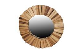 DKD Home Decor Espejo Abeto Cristal 60x4x60 Troncos Envejecido