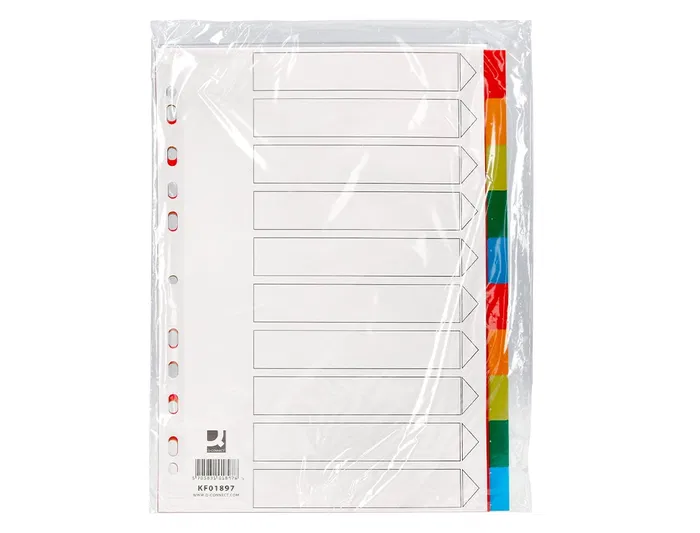 Q-connect Separador Plástico Juego de 10 Separadores DIN A4 Multitaladro Q-connect Separador Plástico Juego de 10 Separadores DIN A4 Multitaladro