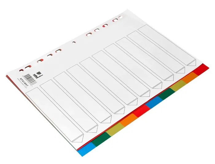 Q-connect Separador Plástico Juego de 10 Separadores DIN A4 Multitaladro Q-connect Separador Plástico Juego de 10 Separadores DIN A4 Multitaladro