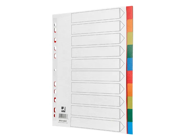 Q-connect Separador Plástico Juego de 10 Separadores DIN A4 Multitaladro Q-connect Separador Plástico Juego de 10 Separadores DIN A4 Multitaladro