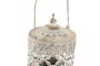 DKD Home Decor Farola Lámpara de Mesa Árabe Estilo Marroquí en Blanco y Dorado 9x14.5 cm con LED a Pilas AAA