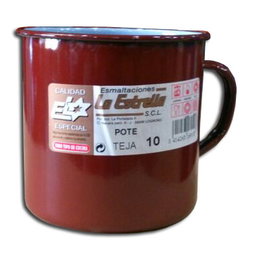 LA ESTRELLA Pote de Porcelana Esmaltada 8 cm Teja (Caja de 12)