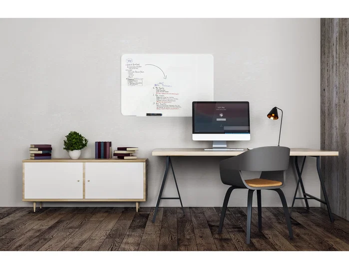 Bi-office Pizarra blanca magnética de cristal templado 120x90 cm