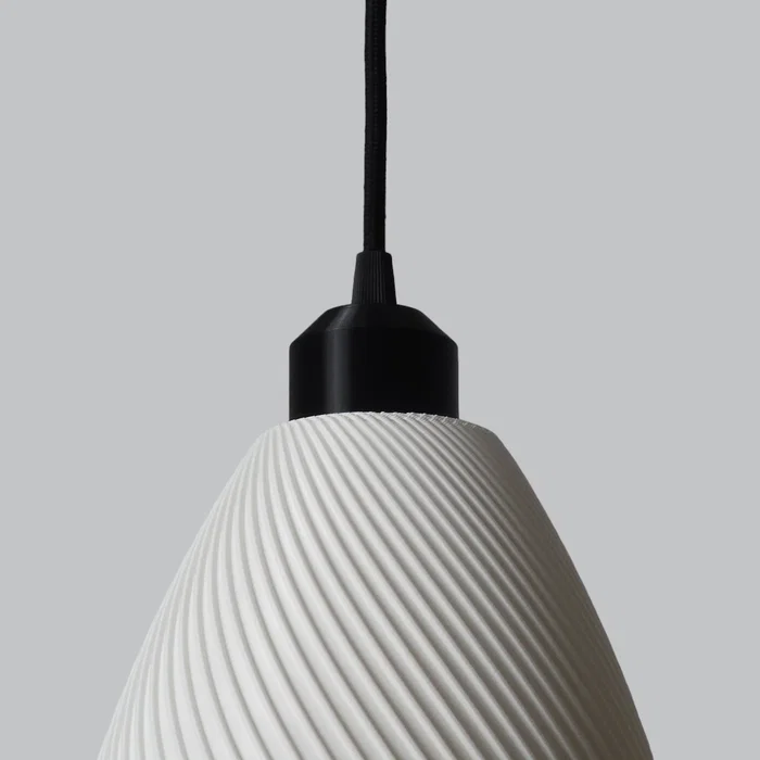 PAVAL Lámpara Colgante Paval Blanco/Florón Negro/Cable Negro Diseño Moderno Artesanal Ideal para Salón o Comedor