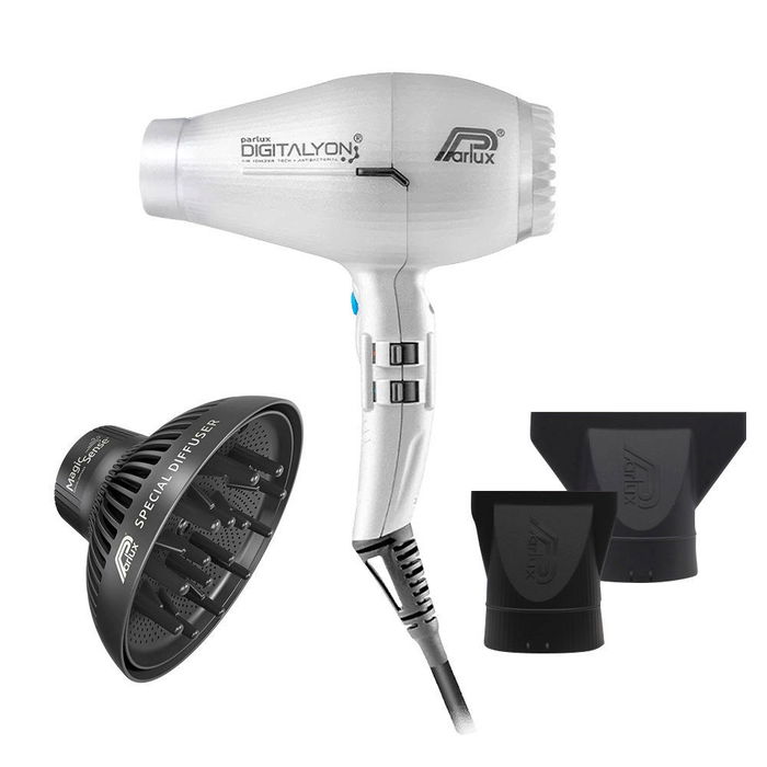 Parlux DIGITALYON SILVER LOTE 4 pz Secador de Pelo Profesional 2400W Tecnología Iónica Profesional