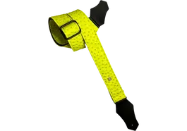 GETM Correa para Guitarra y Bajo Ostrich Yellow, Ajustable hasta 165 cm, Polipiel, Nylon y Piel, Color Amarillo