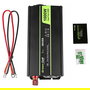 Green Cell INV09 Inversor Coche 12V a 230V 1000/2000W Negro - Convierte Corriente DC a AC, Protección Sobrecarga