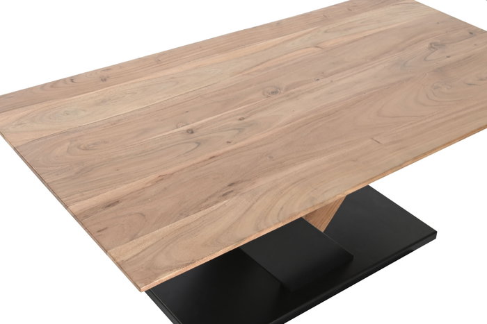 DKD Home Decor Mesa de Centro de Acacia y Metal 115x60x45