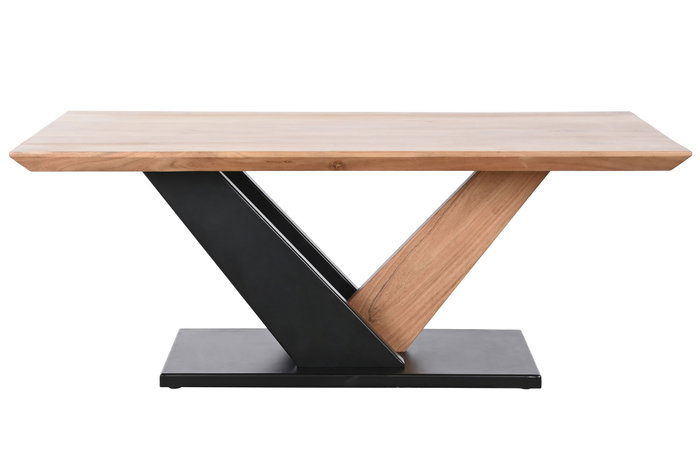 DKD Home Decor Mesa de Centro de Acacia y Metal 115x60x45