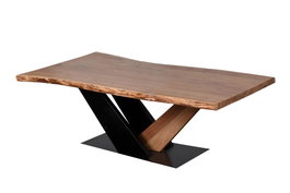 DKD Home Decor Mesa de Centro de Acacia y Metal 115x60x45