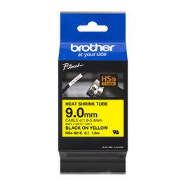 Brother HSE-621E Cinta tubo termorretráctil 9mm x 1,5m Amarillo/Negro