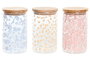 DKD Home Decor Set de 3 Botes Herméticos de Borosilicato y Bambú 1L