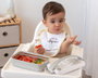 KioKids Caja Almuerzo Rectangular Acero Inoxidable Dolci Amici Elefante +4 meses Gris 550ml Hermética
