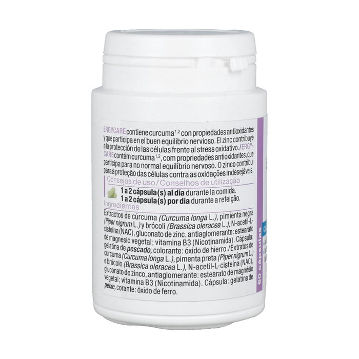 Nutergia Ergycare 60 cápsulas con Cúrcuma y Pimienta Negra
