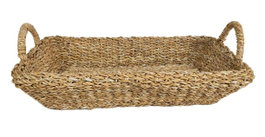 DKD Home Decor Bandeja de Seagrass y Yute Natural 54x35x22 cm