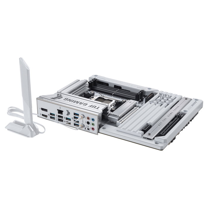 ASUS Placa Base TUF GAMING B850-BTF WiFi W ATX AMD AM5 para Ryzen 7000/8000/9000 Series, DDR5 8000 MHz hasta 256 GB, Wi-Fi 7, Bluetooth 5.4, Color Blanco