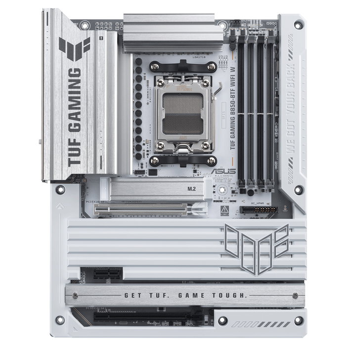 ASUS Placa Base TUF GAMING B850-BTF WiFi W ATX AMD AM5 para Ryzen 7000/8000/9000 Series, DDR5 8000 MHz hasta 256 GB, Wi-Fi 7, Bluetooth 5.4, Color Blanco