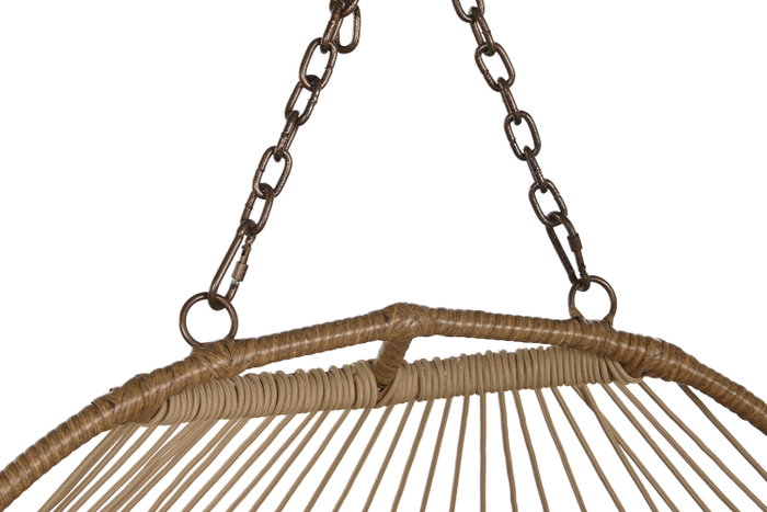 DKD Home Decor Sillón Colgante Terraza y Jardín Ratán Sintético/Aluminio Marrón Claro/Oscuro con Cojines Plegable Doble 61 x 117 x 130 cm DKD Home Decor Sillón Colgante Terraza y Jardín Ratán Sintético/Aluminio Marrón Claro/Oscuro con Cojines Plegable Doble 61 x 117 x 130 cm