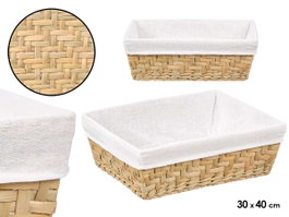 KIPIT Cesta Rectangular Madera-Blanco